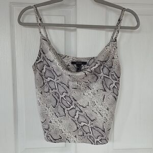 Forever 21 Snakeskin Cowl Neck Cami Small